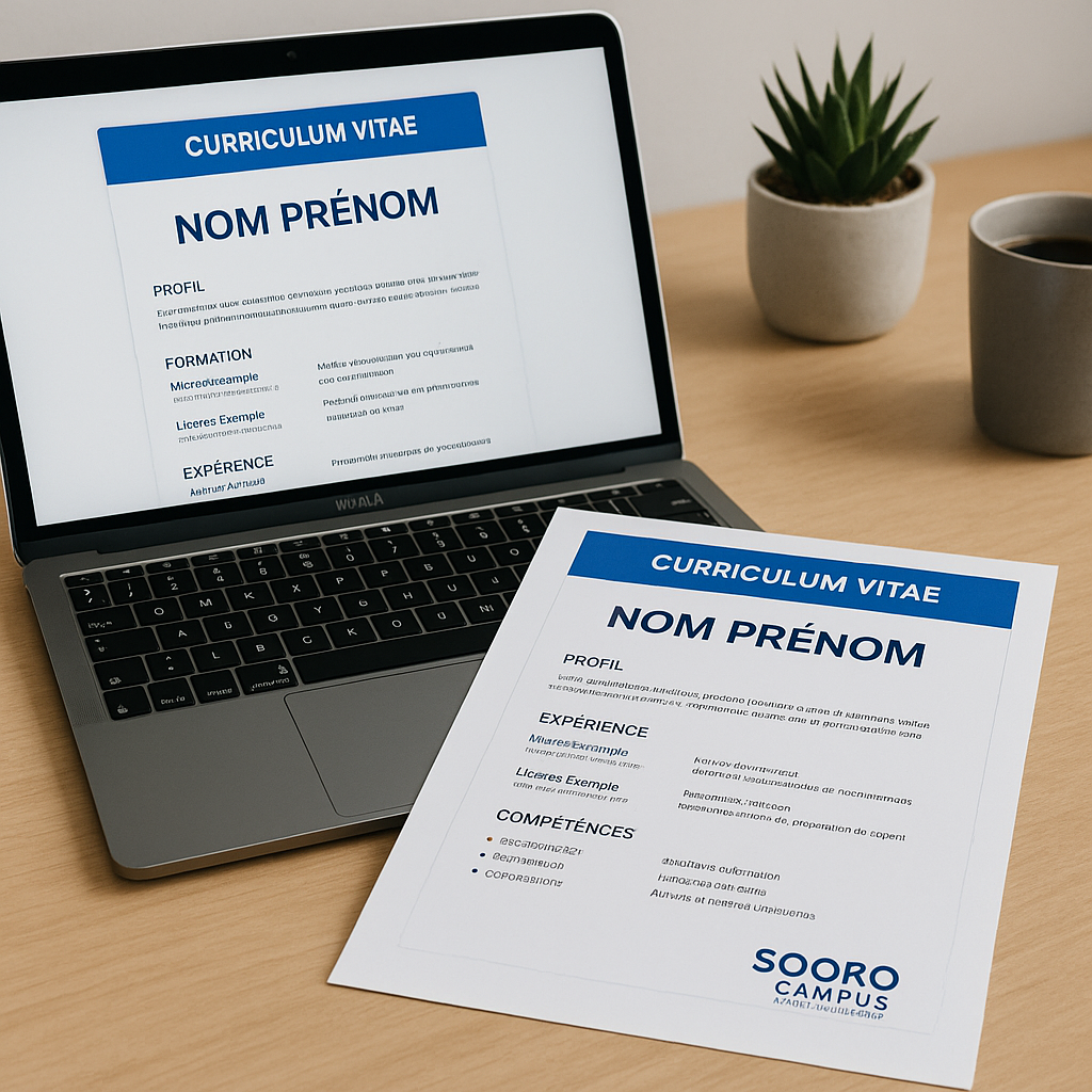 Premier CV pour étude en France : modèle commenté